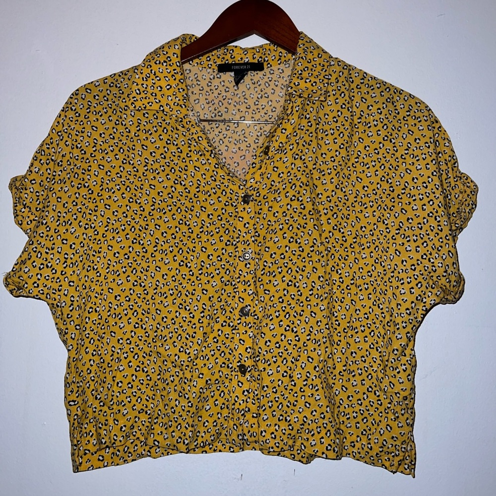 Forever 21 Crop Top Button Down